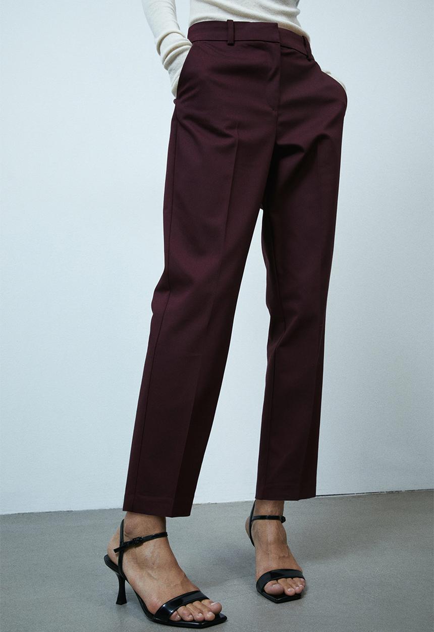 H&M - Cigarette trousers - burgundy