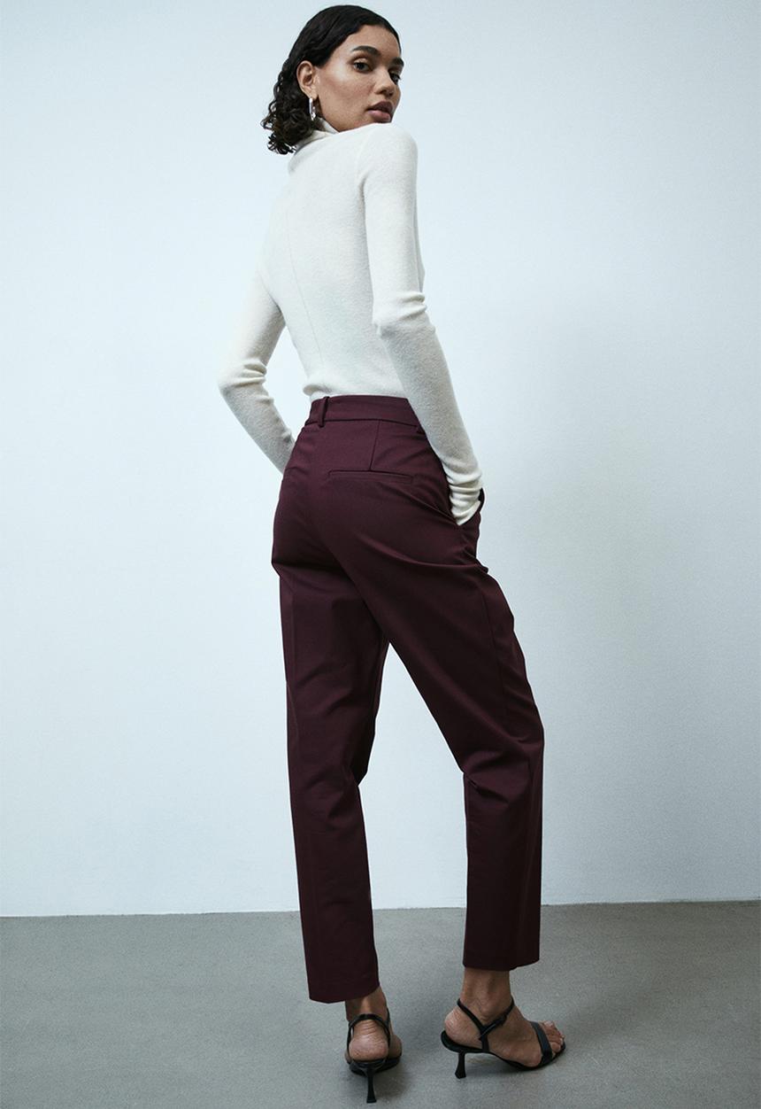 H&M - Cigarette trousers - burgundy