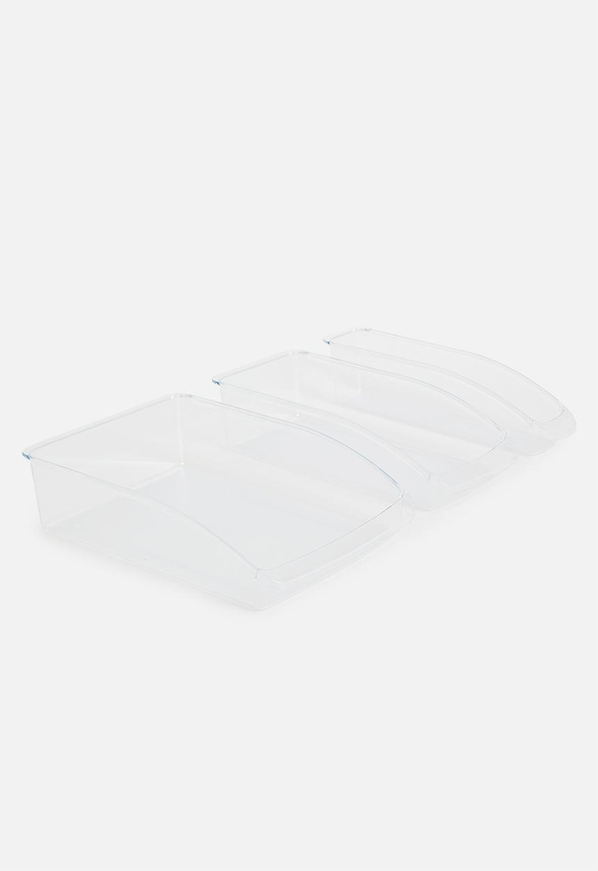 Excellent Houseware - Fridge organizer set of 3 - clear