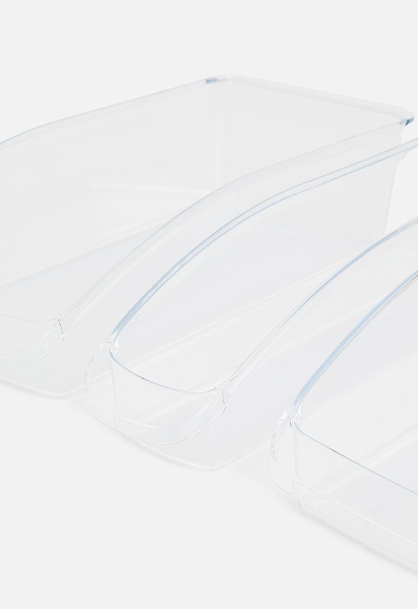Excellent Houseware - Fridge organizer set of 3 - clear