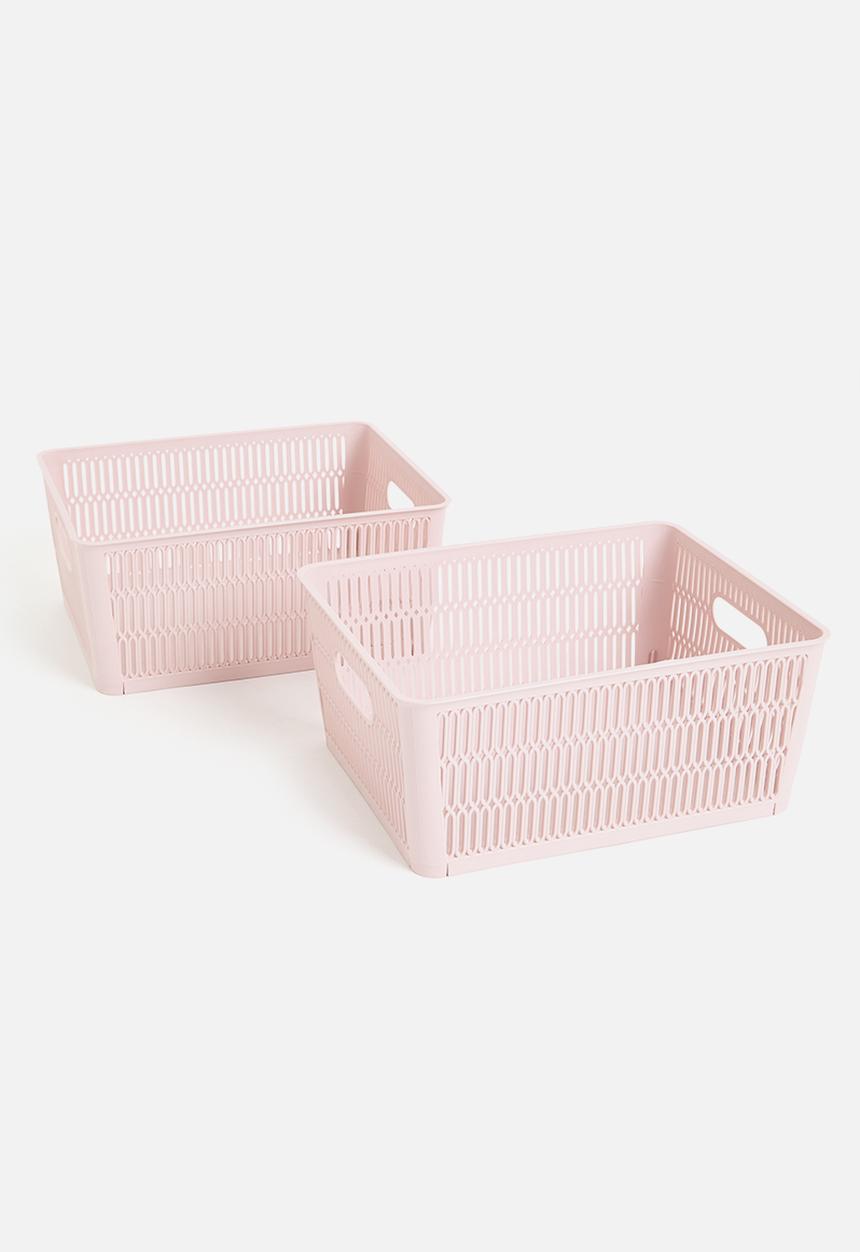 Storage Solutions - Meshy storage basket set of 2 - pink