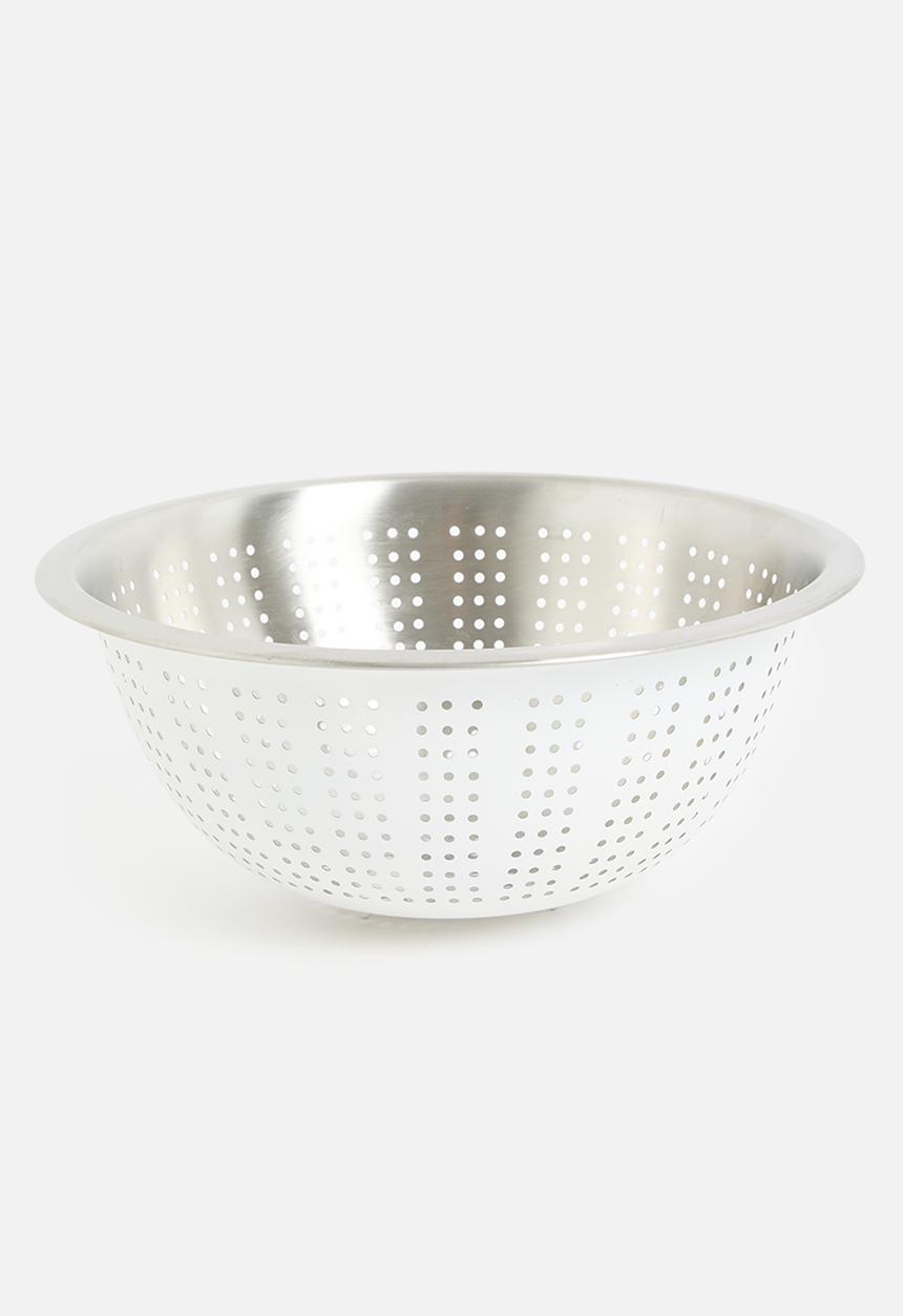 Excellent Houseware - Vevo stainless steel colander- White