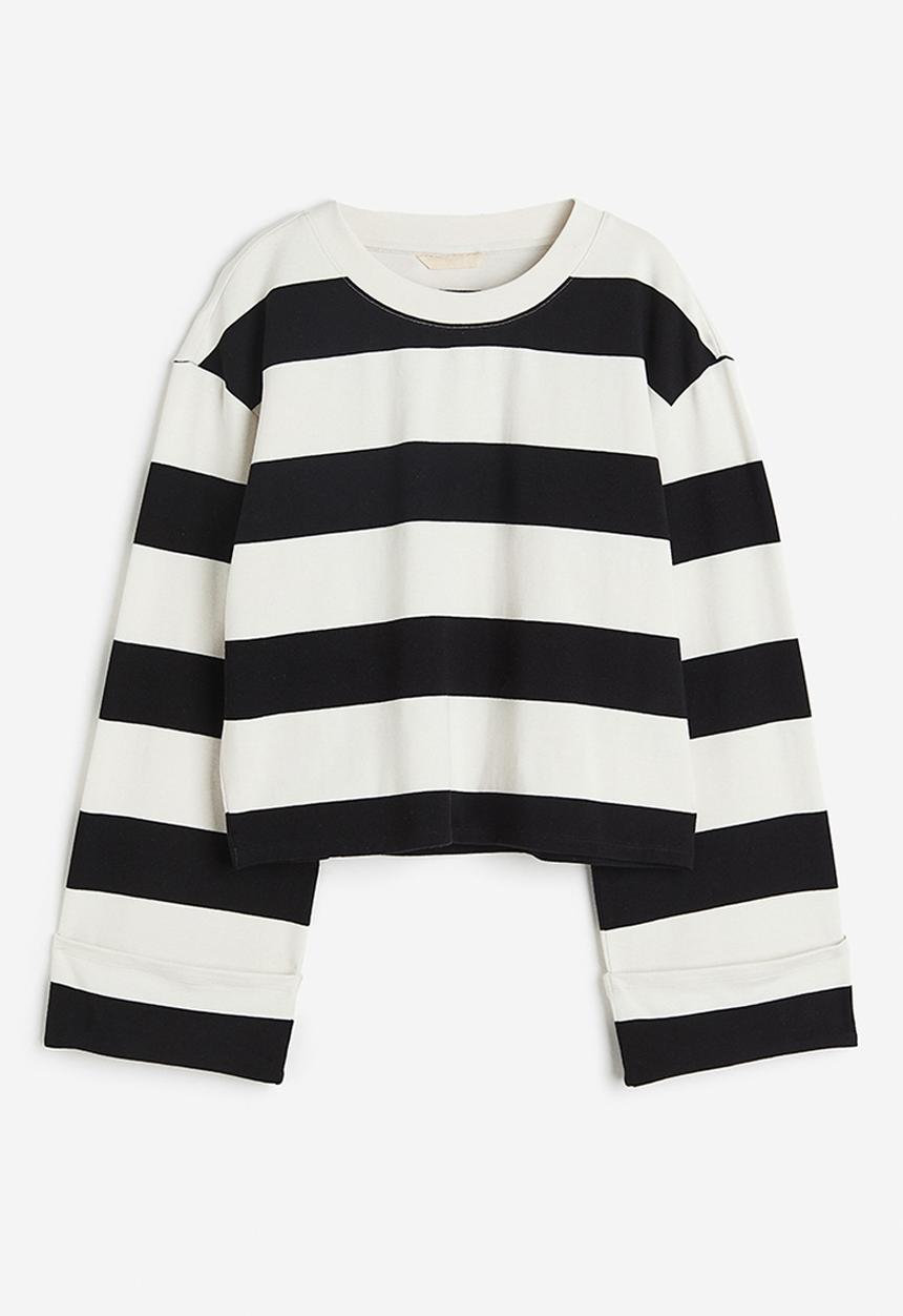H&M - Cotton top - Black Striped