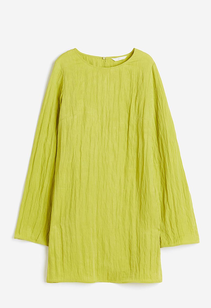 H&M - Crinkled dress - Lime green