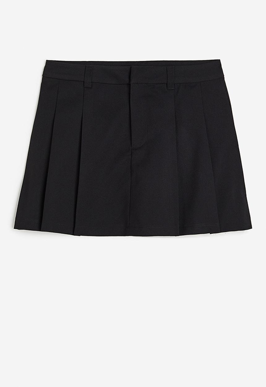 H&M - Pleated a-line skirt - black