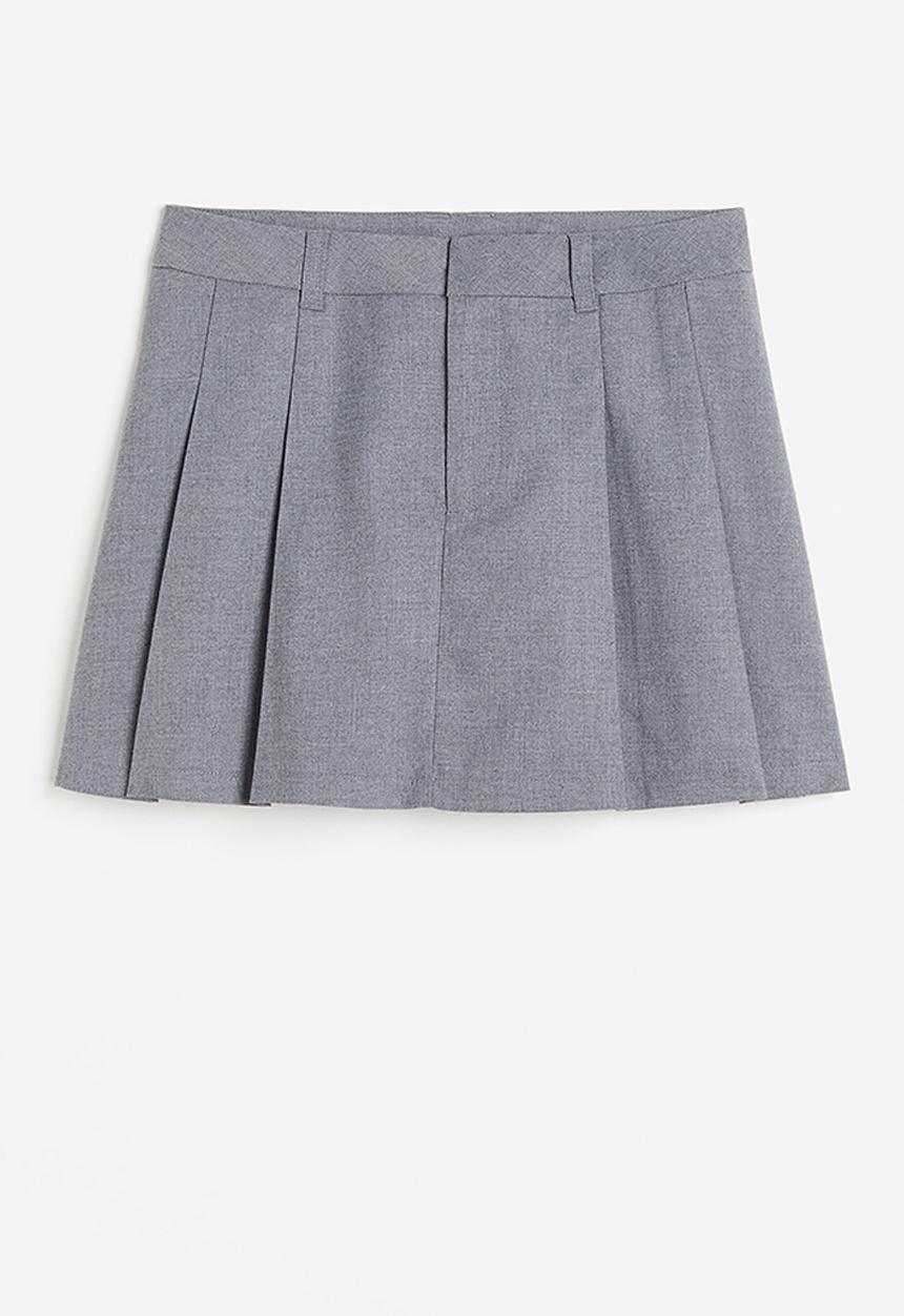 H&M - Pleated a-line skirt - grey