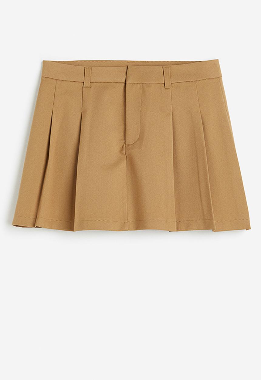 H&M - Pleated a-line skirt - beige