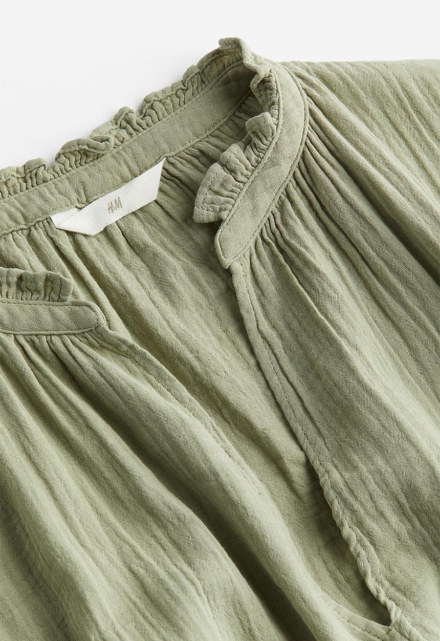 H&M - Muslin dress - Light khaki green