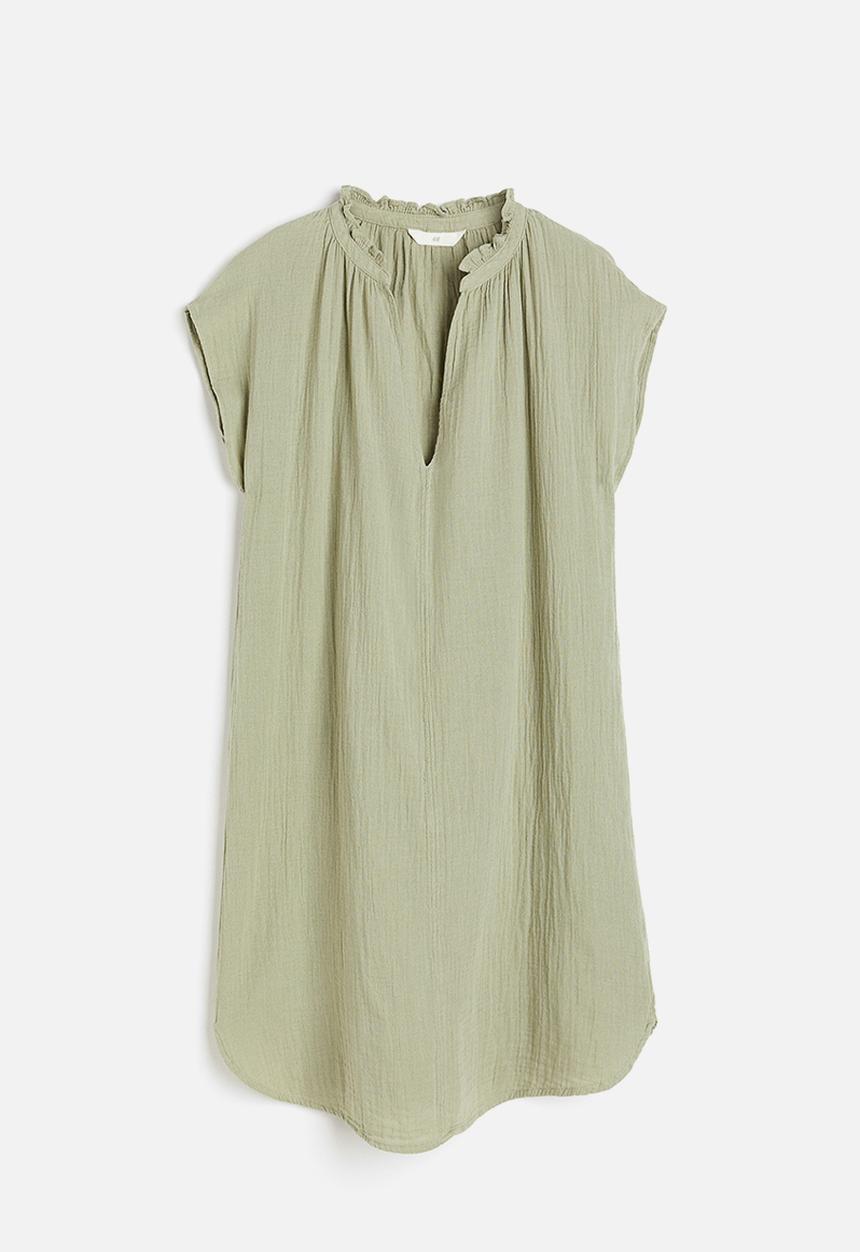 H&M - Muslin dress - Light khaki green