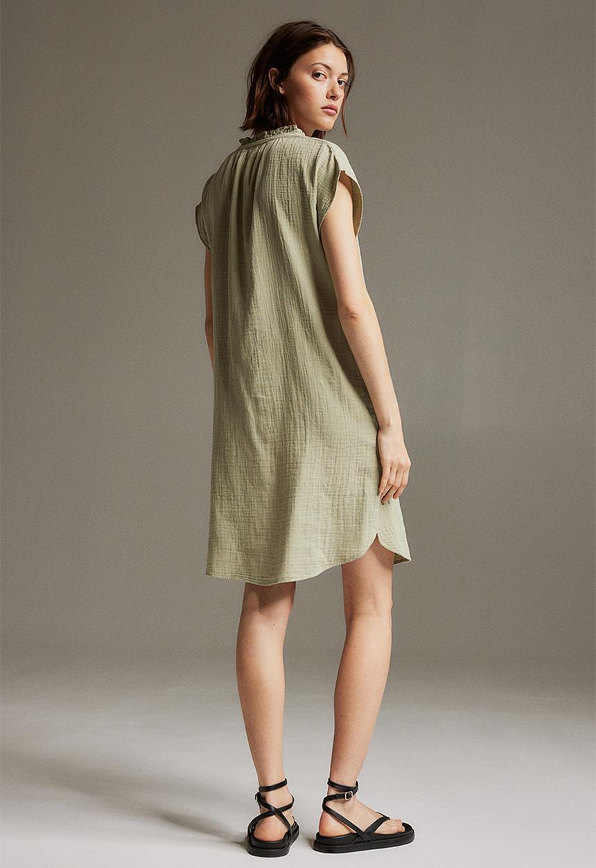 H&M - Muslin dress - Light khaki green