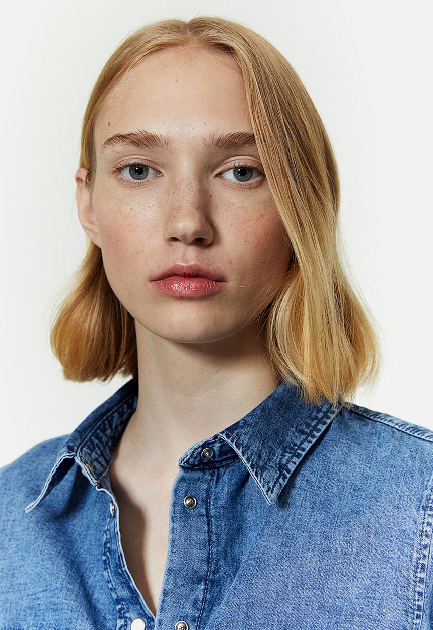 H&M - Slim-fit denim shirt - denim blue