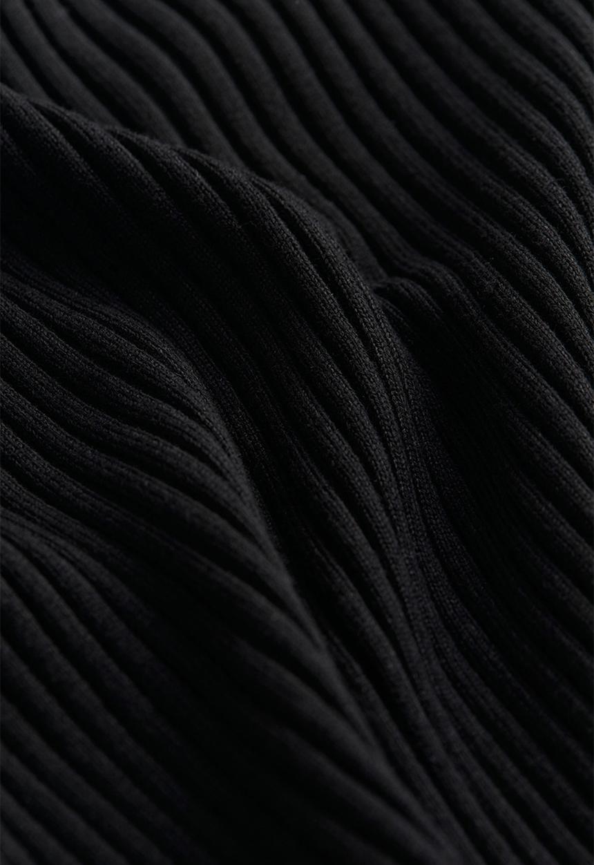 H&M - Rib-knit cropped top - black