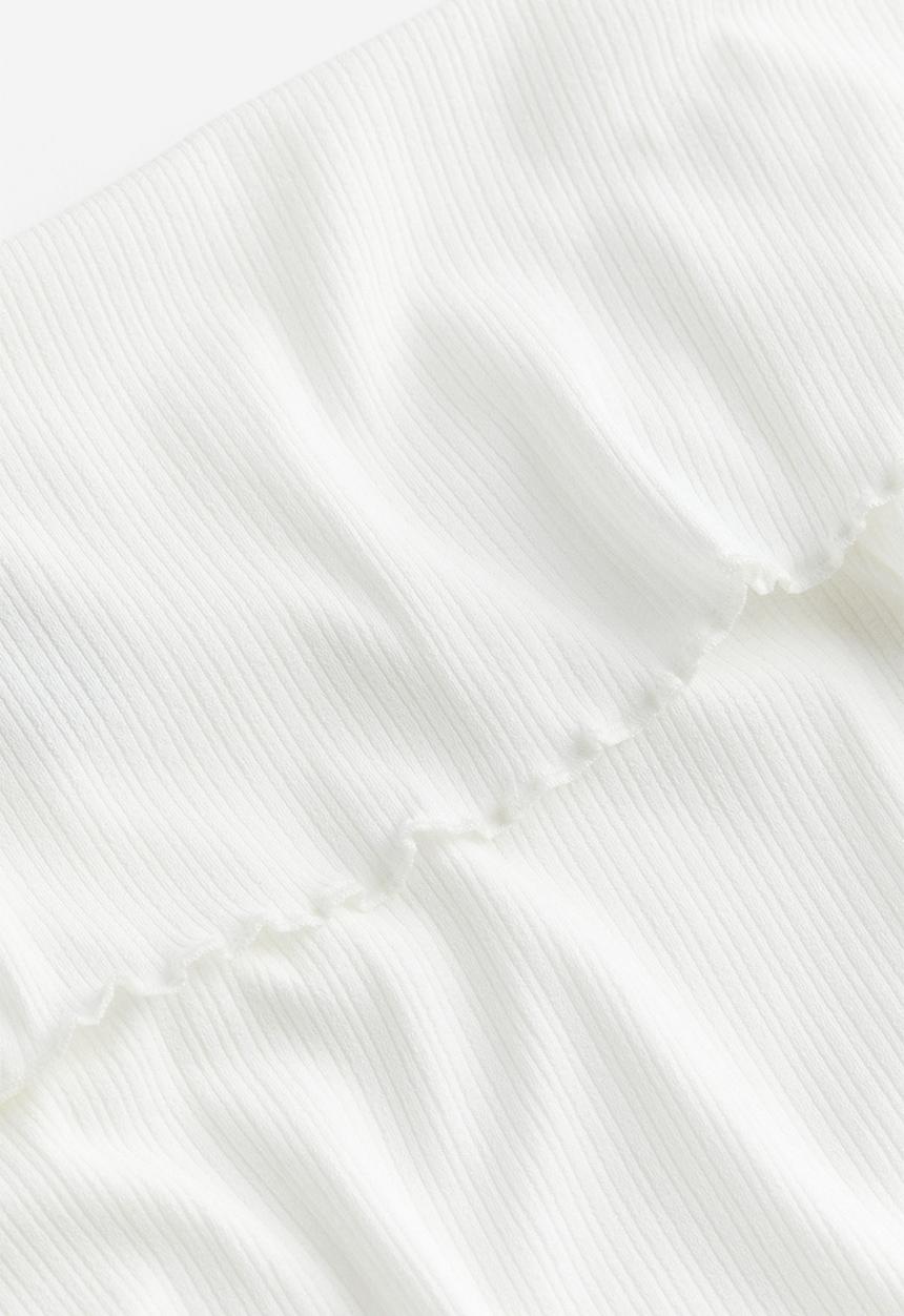 H&M - Ribbed off-the-shoulder top - cream
