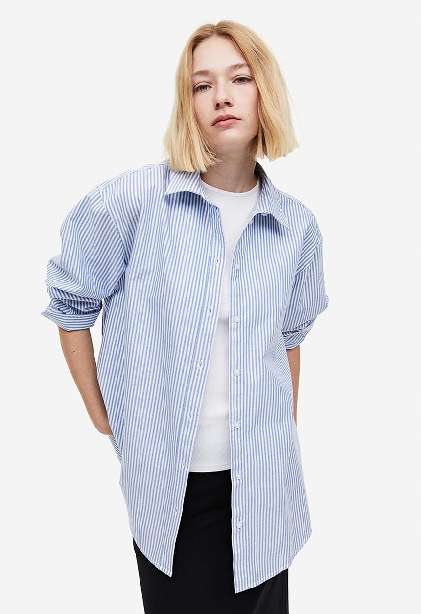 H&M - Oxford shirt - blue/stripe