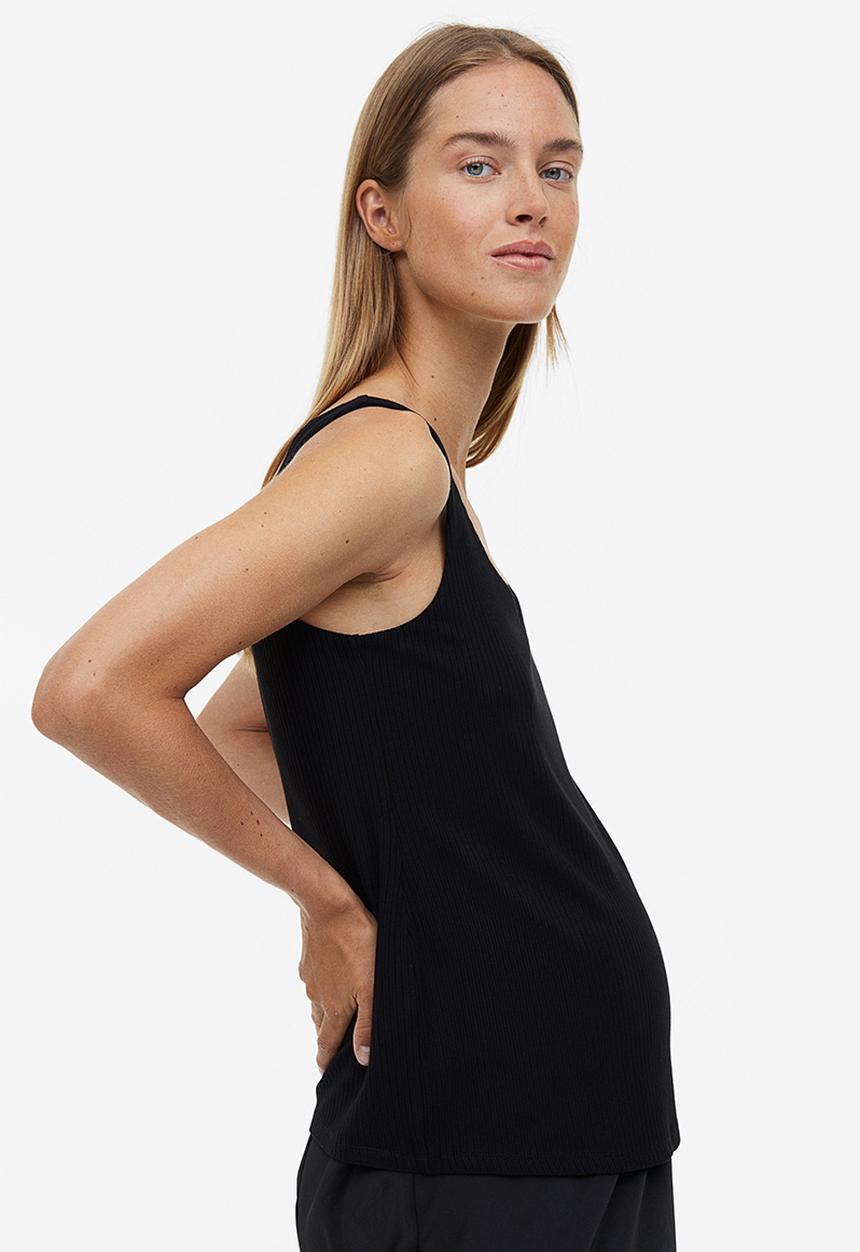 H&M - Mama ribbed vest top - black