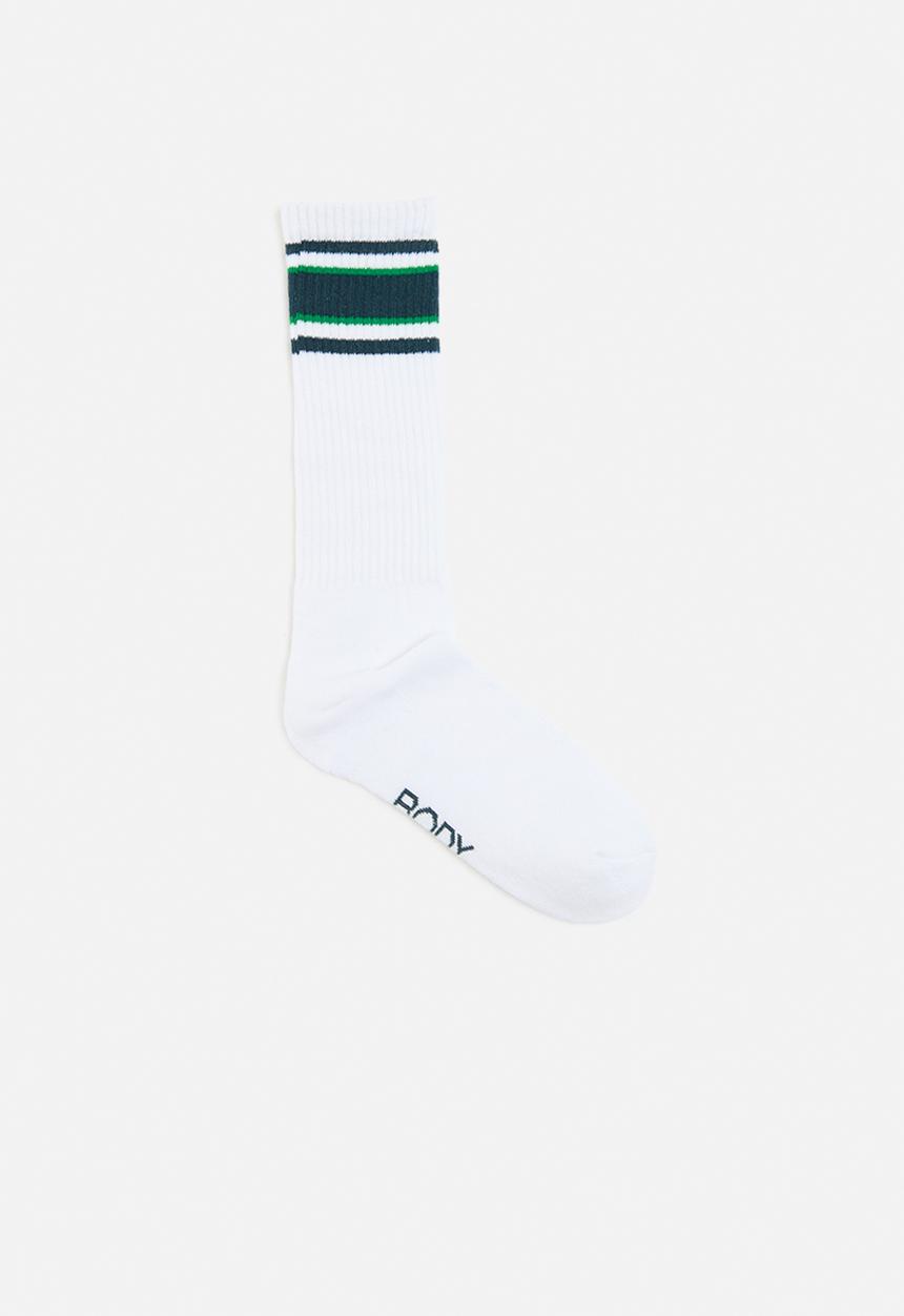 Cotton On - Active Tube Sock - White/ Midnight Sky/ Greenbriar