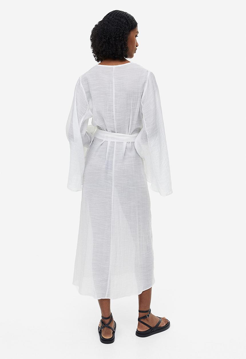H&M - Long wrap dress - white