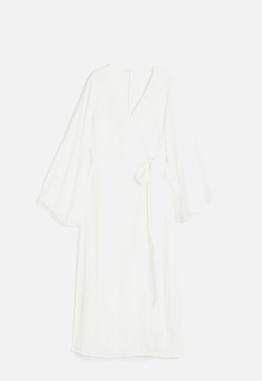 H&M - Long wrap dress - white
