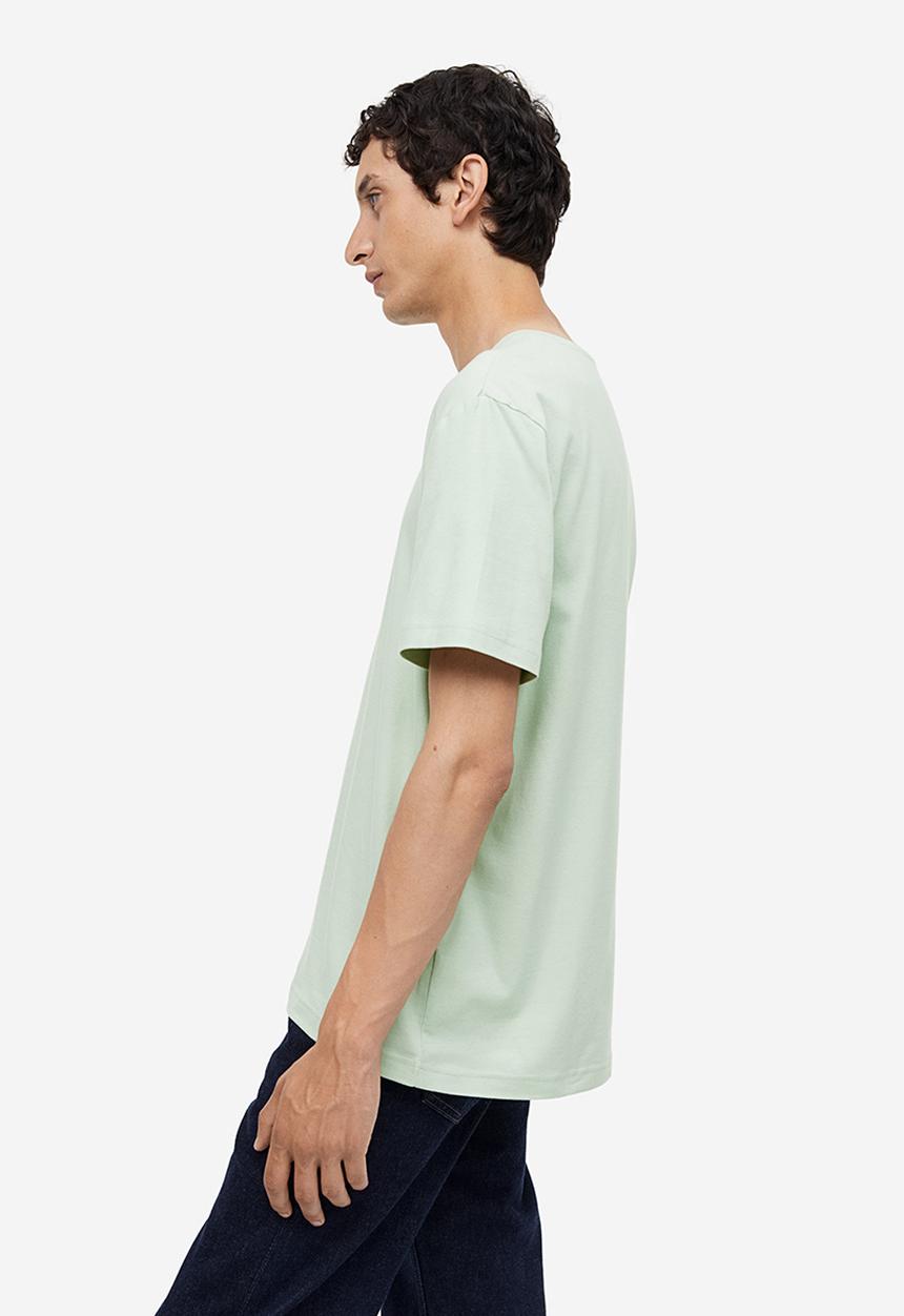 H&M - Slim fit v-neck t-shirt - green