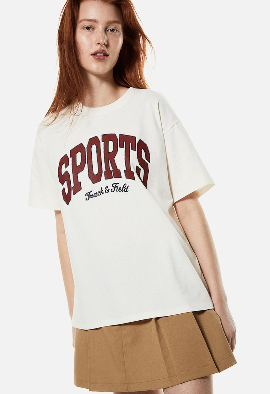 H&M - Oversized printed t-shirt - white, multi