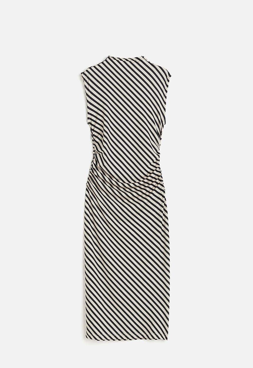 H&M - Gathered bodycon dress - beige