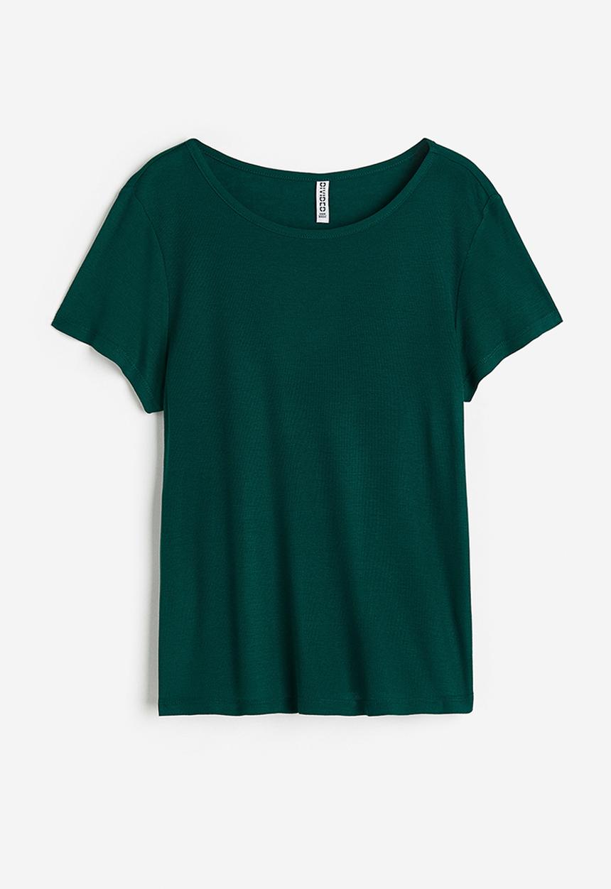 H&M - Ribbed t-shirt - green