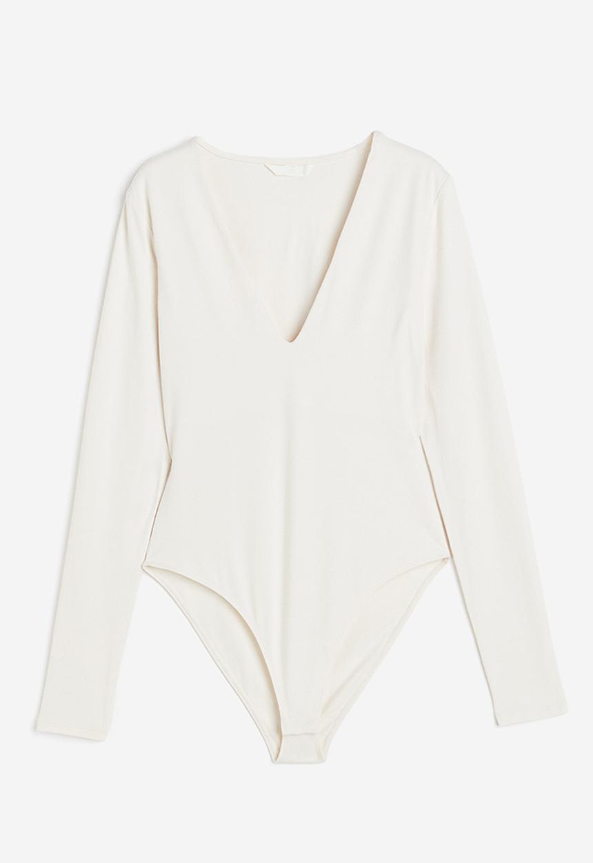 H&M - V-neck bodysuit - white