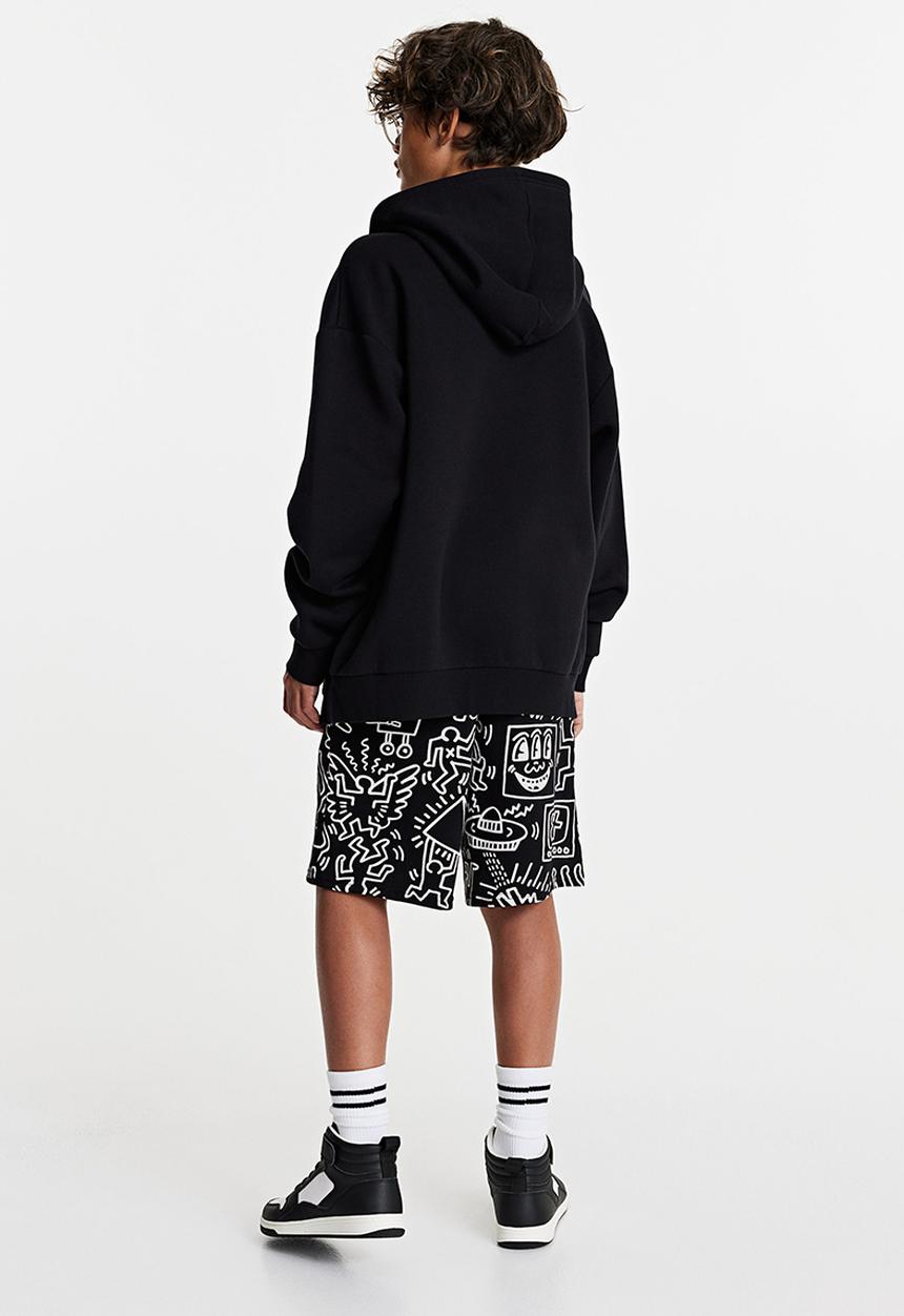 H&M - Printed sweatshorts - black