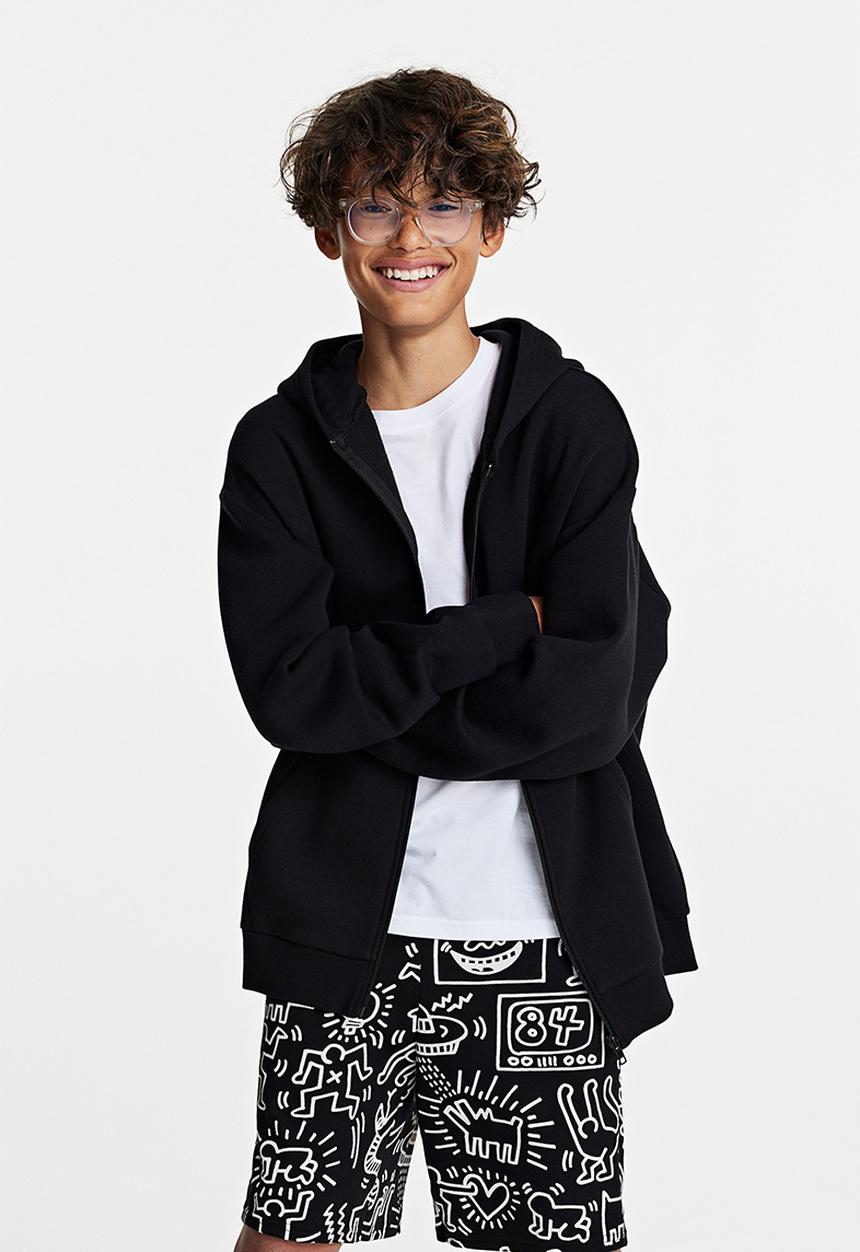 H&M - Printed sweatshorts - black
