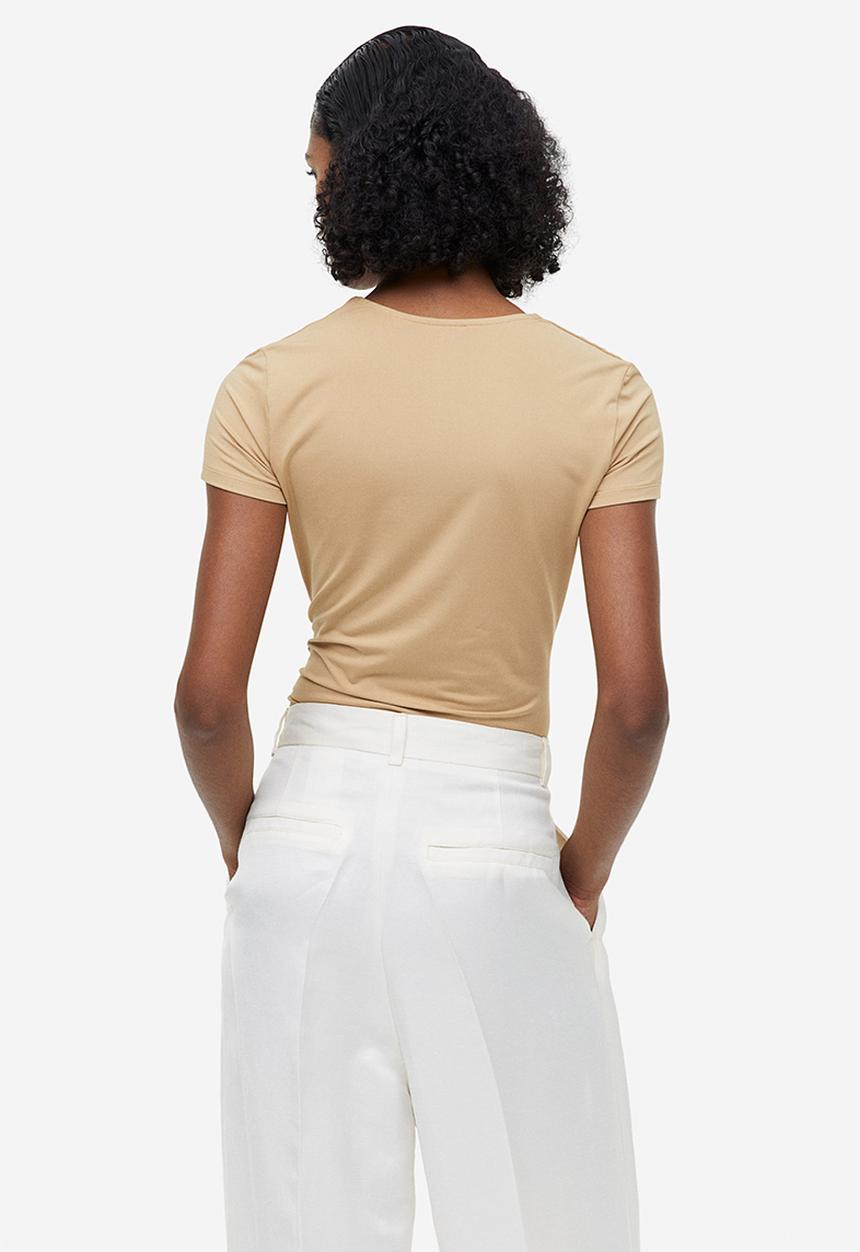 H&M - Square-neck top - beige