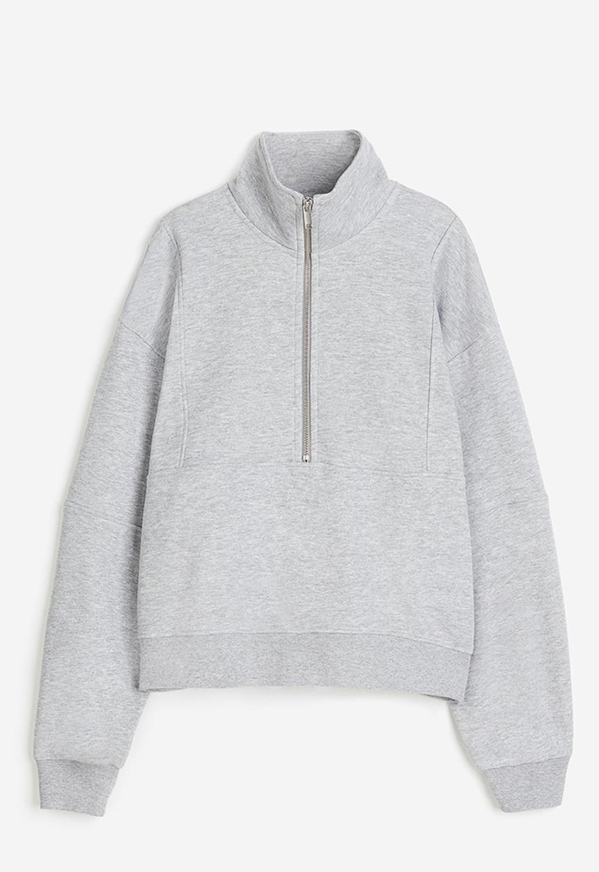 H&M - Zip-top sweatshirt - Light grey marl