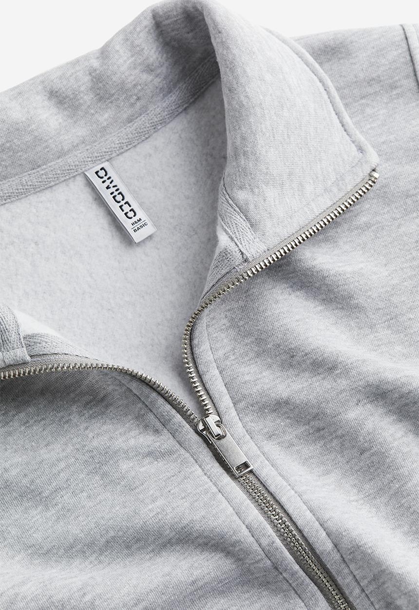 H&M - Zip-top sweatshirt - Light grey marl