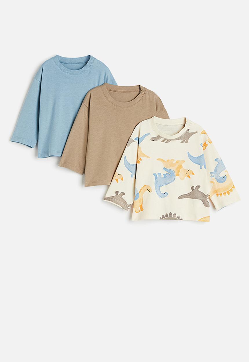 H&M - 3-pack cotton jersey tops - multi