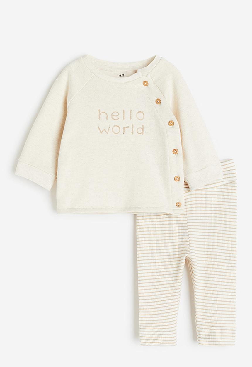 H&M - 2-piece cotton set - beige
