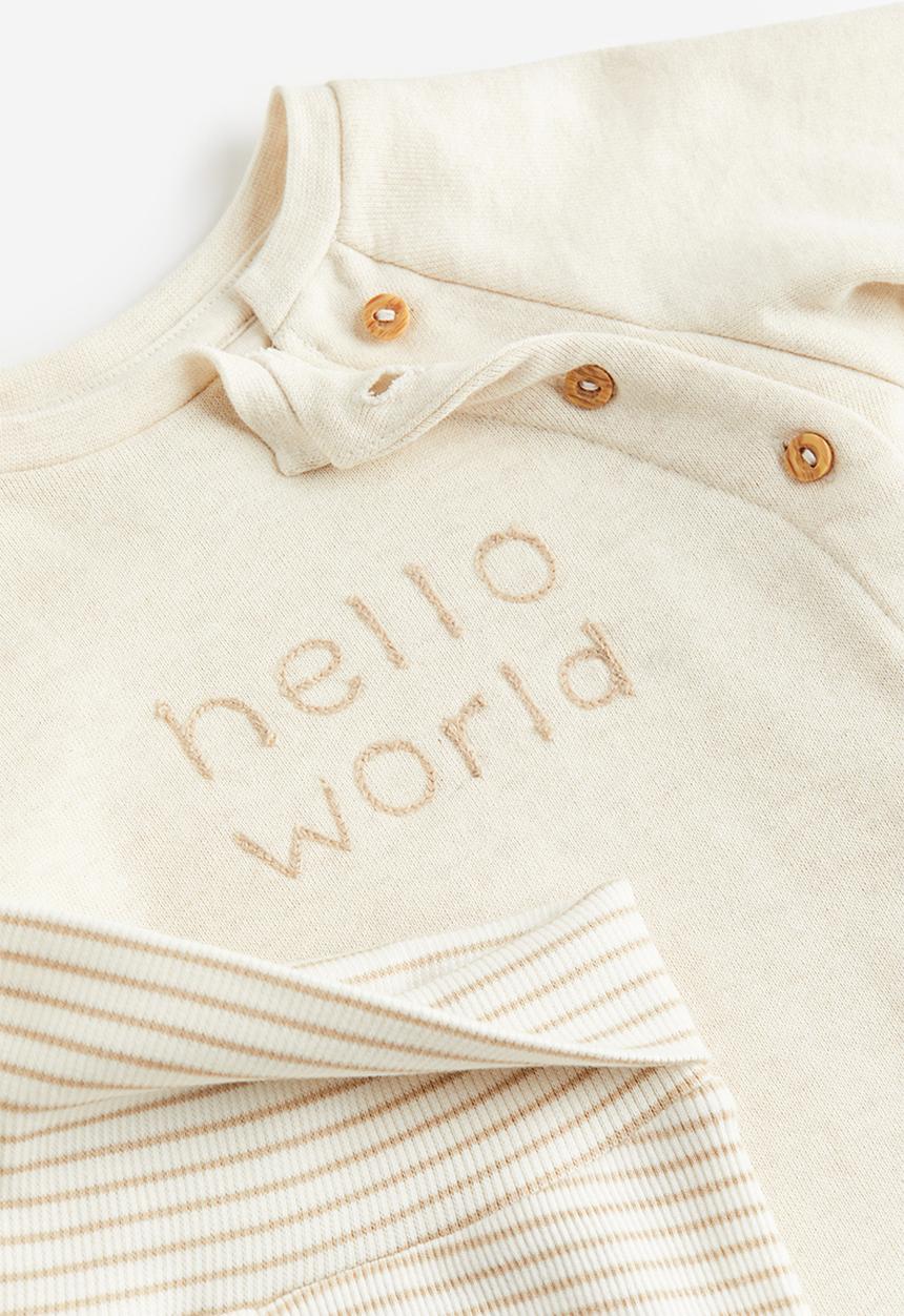 H&M - 2-piece cotton set - beige
