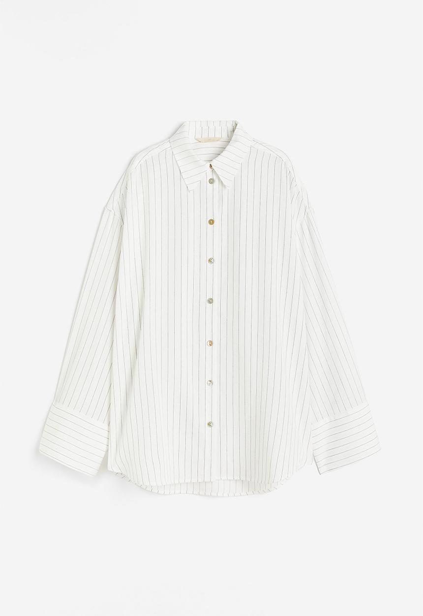 H&M - Oversized shirt - white, multi