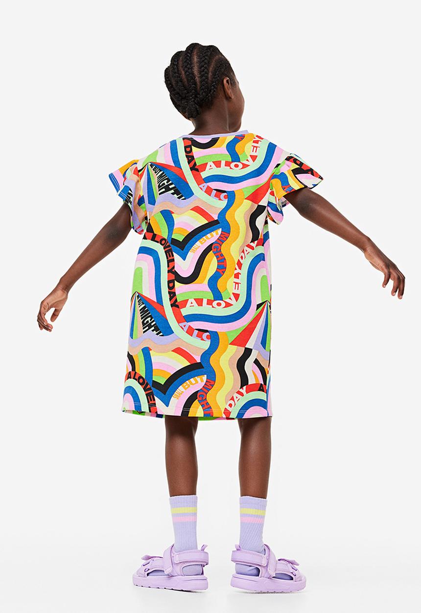 H&M - Patterned sweatshirt dress - lilac lakwena