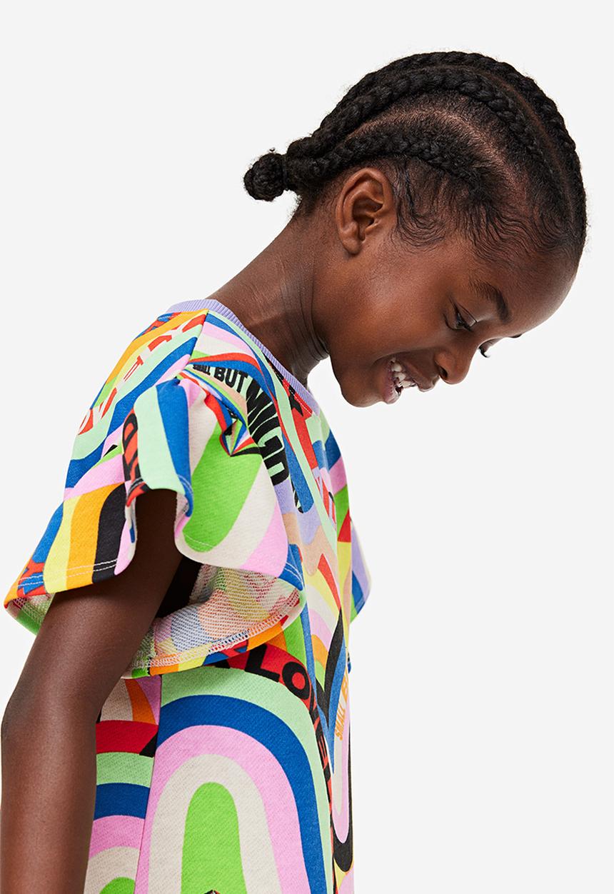 H&M - Patterned sweatshirt dress - lilac lakwena