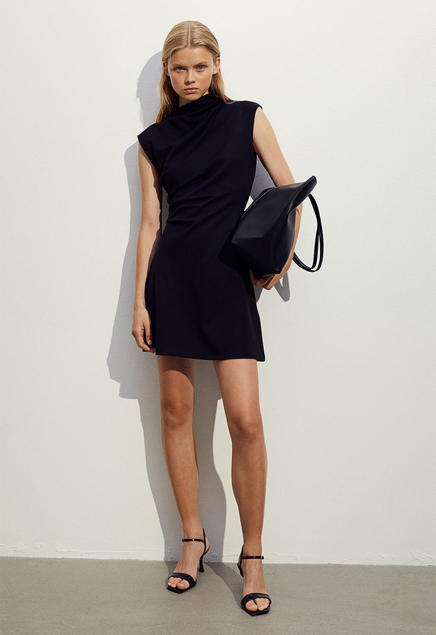 H&M - Draped dress - black