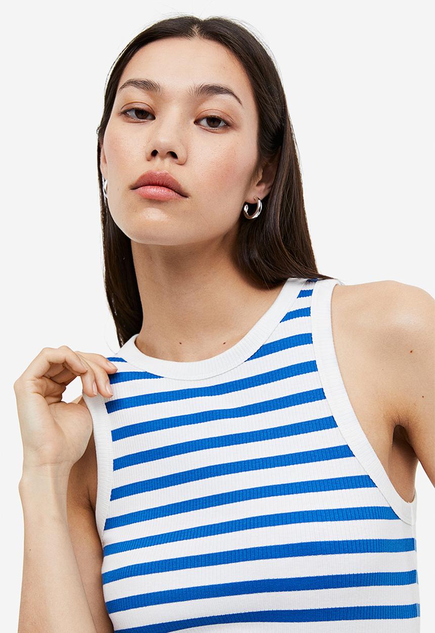H&M - Ribbed dress - blue, multi