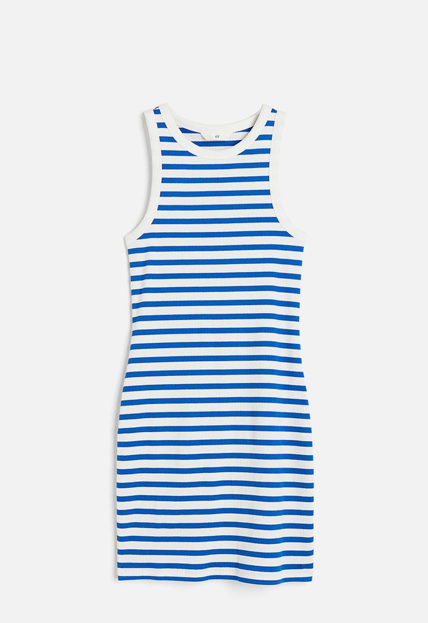 H&M - Ribbed dress - blue, multi