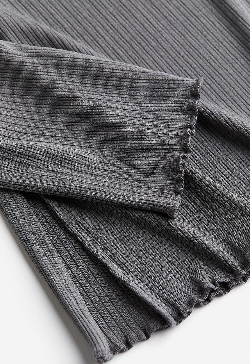H&M - Ribbed off-the-shoulder top - grey