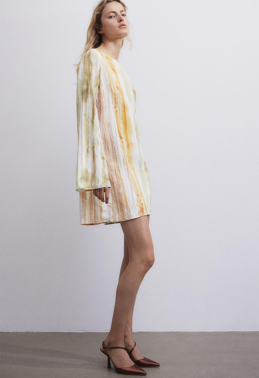 H&M - Crinkled dress - beige
