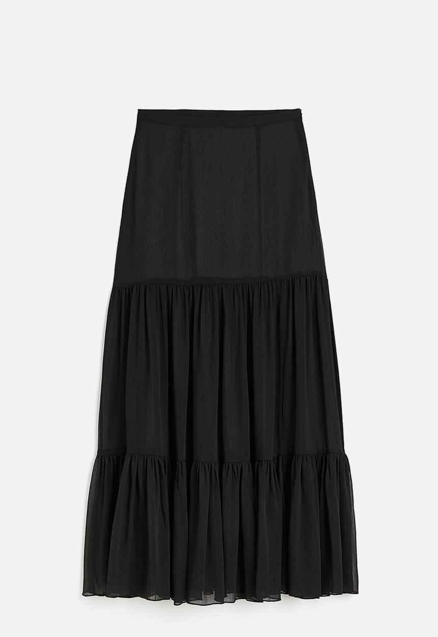H&M - A-line maxi skirt - black