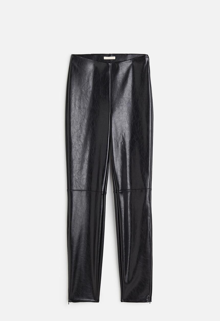 H&M - Coated leggings - black