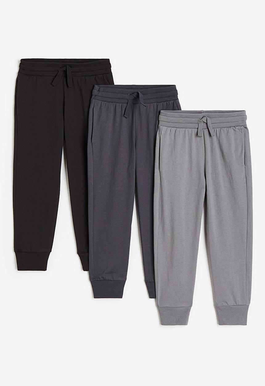 H&M - 3-pack joggers - grey & black