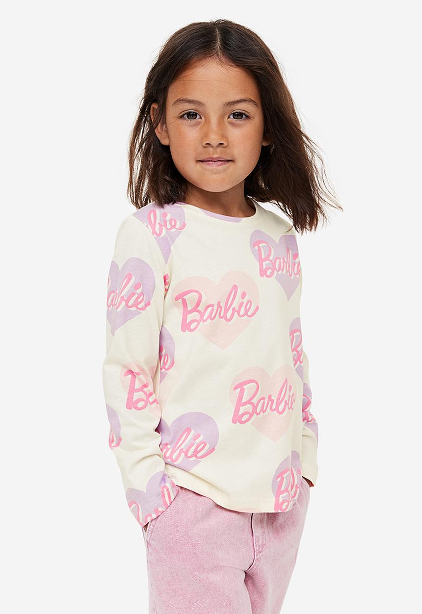 H&M - 2-pack long-sleeved jersey tops - pink & white multi