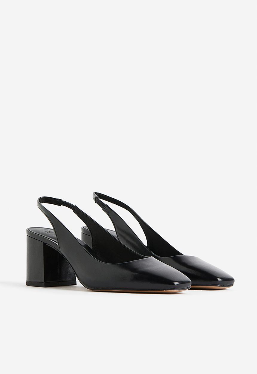 H&M - Block-heeled slingbacks - black
