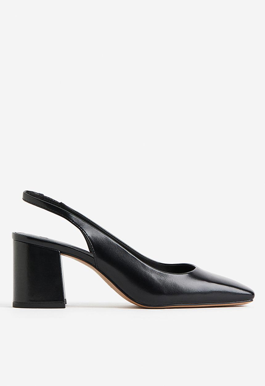H&M - Block-heeled slingbacks - black
