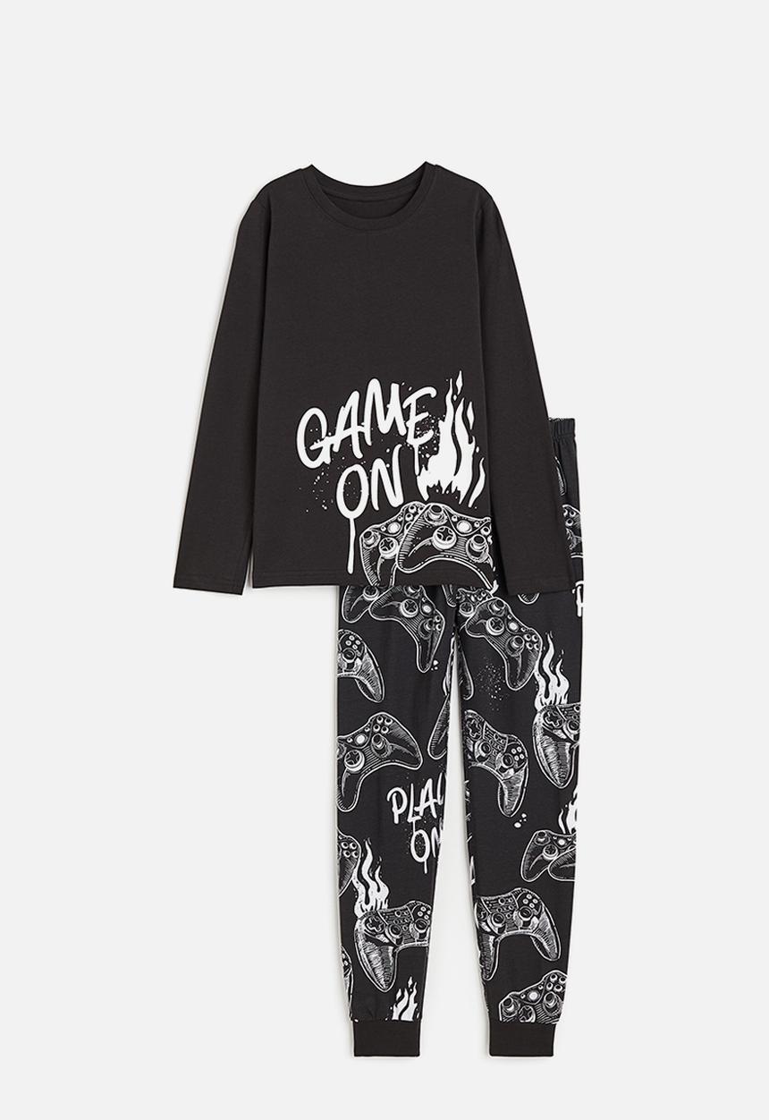 H&M - Pyjamas - dark grey game on